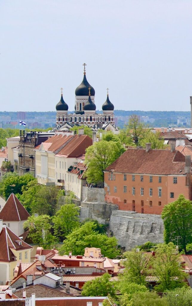 a view of a city from a hill